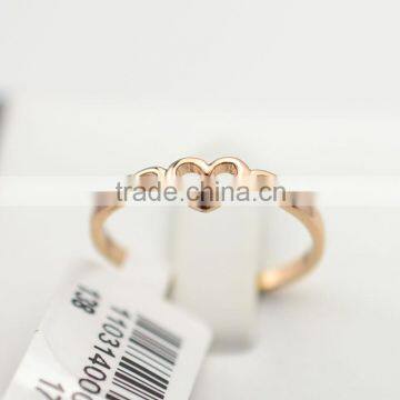 Wholesale rose gold heart shaped gold finger ring without stone
