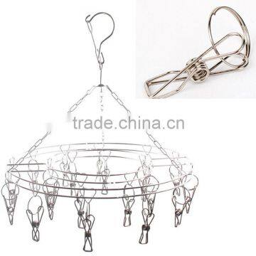 20 Clips Stainless Steel Clothes Drying Rack Hanger Socks Shorts Underwear Drying Hanger