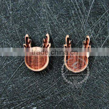 8mm setting size vintage style natual log wood bezel deer horn round pendant setting DIY findings supplies 1411146