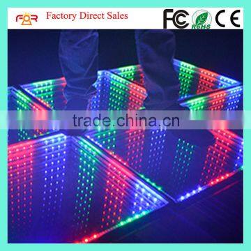 Three Years Warranty IP65 Waterproof Panel Mirror Time Tunnel Abyss Effect SMD5050 3in1 RGB 50*50cm 3D LED Dance Floor