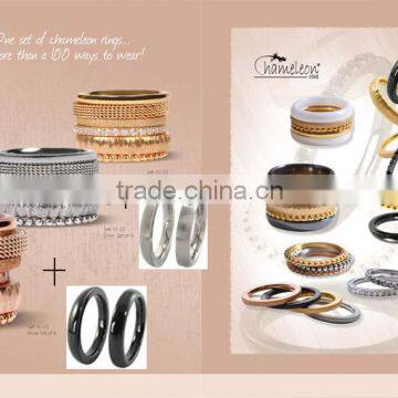 Fashion Stainless Steel Chameleon Freestyle Sets Loose Stacking Ring