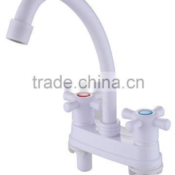 Inexpensive White Single cold Double plastic Basin faucet