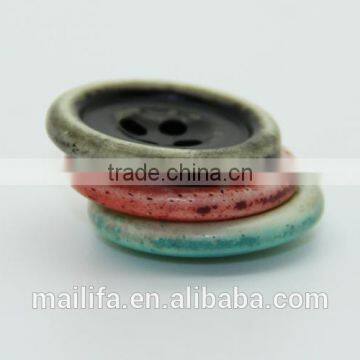 Fancy High Quality Tumbling Grey, Red, Blue Bone Buttons