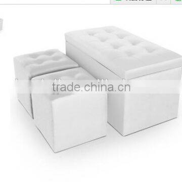 white Leather Ottoman