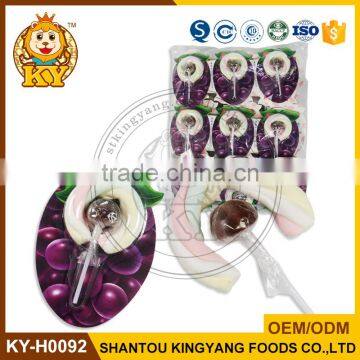 Fruity Twist Marshmallow With Round Grape Lollipop Wholesale