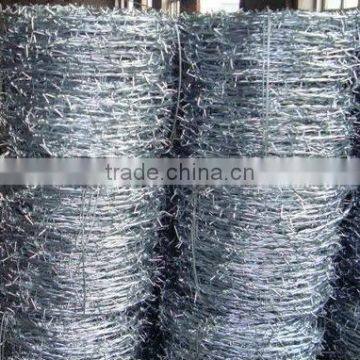 2 Strands 4 point galvanized barbed wire/ PVC coated barbed wire