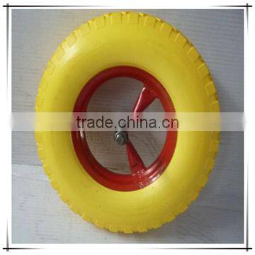 Flat free filled PU foam wheels 4.80/4.00-8