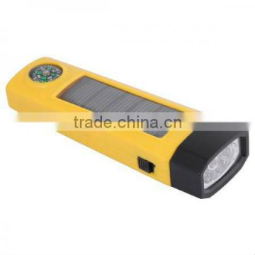 2013 new Solar Power 5 LED Flashlight with Torch Compass Rechargeable