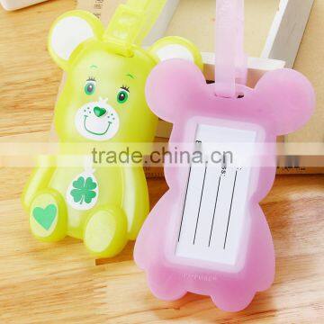 N146 Factory Supplier High Quality Hot Sale Cute Cartoon Custom Brown Bear Shape Luggage Tag photo-3