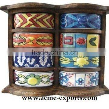 Ceramic Drawer Wooden Chest Supplier From India