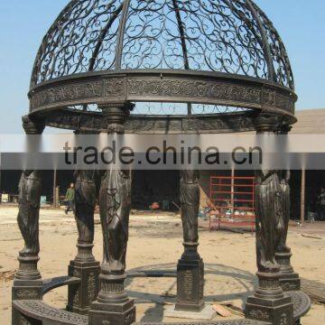 China Supplier Greenhouse Garden Cast Iron Gazebo 6 Columns and 4 Benches photo-3