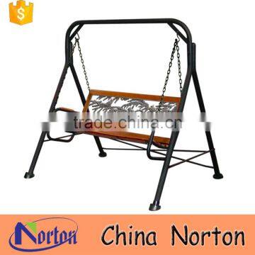 Park furniture metal and wood swing bench NTIRH-016Y