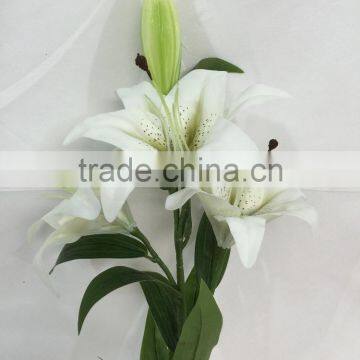 3 Flower Heads Artificial Lily Flower for Floral Arrangement