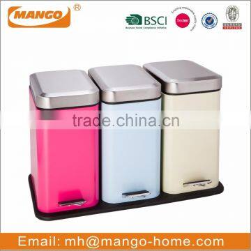 Foot Pedal Two Compartments Stainless Steel Recycle Bin photo-6