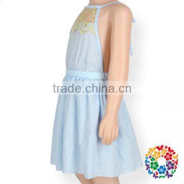 Wholesale New Design Sleeveless Blue Women Dresses Mazie Lace Embroidered Dresses photo-5