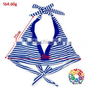 Women Blue Stripe Halter Swimsuit Beachwear Custom Bikini Swimwear photo-5