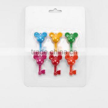 New Design Fancy Heart Key With Mickey Mouse Top 6 Color Crayon, 6 pk Mickey Key Wax Crayon, Novelty Mickey Shaped Crayon Set photo-2