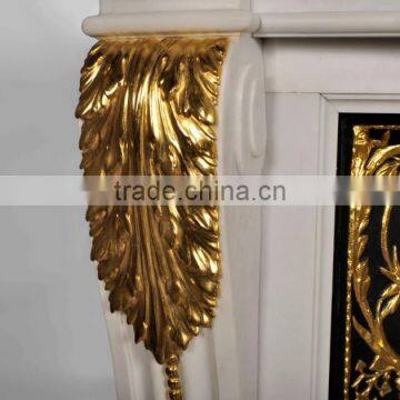 2017 Home Decor Luxury Marble and Gilded Brass Fireplace photo-3