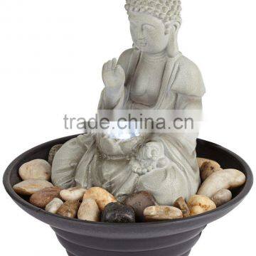 Sitting Buddha LED Tabletop Zen Fountain