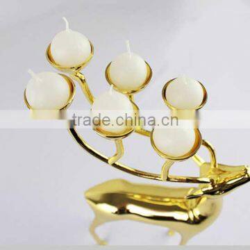 Deer Stainless Steel Silver and Gold Plated Candle Holder Candleholder With 6 Spherical Candle for Home Decoration Free Shipping photo-5