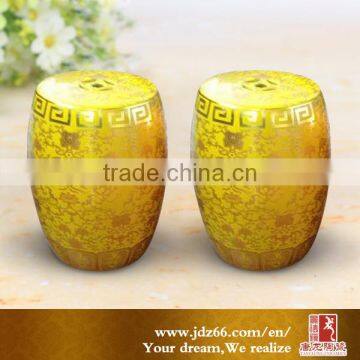 Top grade golden glazed shinning ceramic stools of bed room furniture