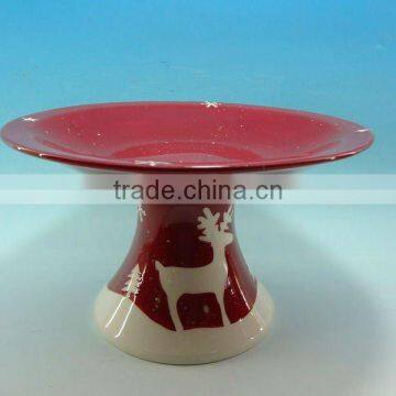 Hot sale Christmas decoration Ceramic Cake stands