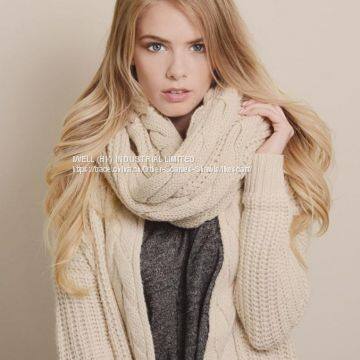 Single Color Women Winter Knitted Infinity Circle Loop Scarf Wholesale