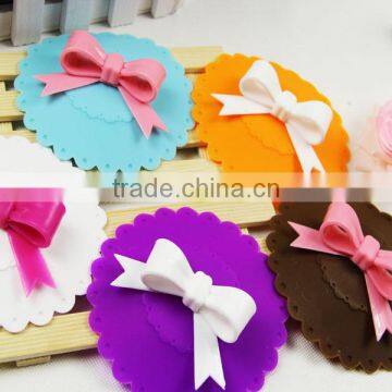Cute Bowknot Shaped Silicone Watertight Cup Lids Mug Lid Cover Lids photo-2