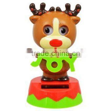 OEM Custom Christmas Sales Plastic Solar-Powered Dancing Reindeer Toy 2016