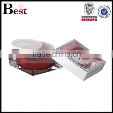 15 30 50g Square Acrylic Crystal Cosmetic Jar Luxury Red Crystal Cosmetic Jar for Face Cream photo-2