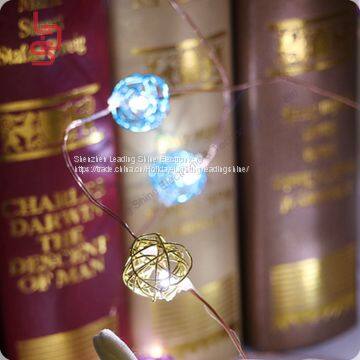 Rattan Ball Colorful White Led Copper String Light Cr2032 2m 20 Lights Fairy Light String photo-5