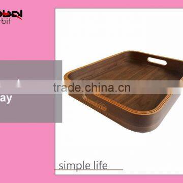 Modern Bed Serving Tray Rack Wooden Food Display Trays With Handle photo-3