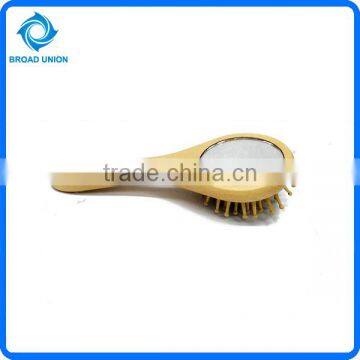 Round Hair Brush Wooden Comb Hair With Mirror photo-2