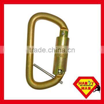 Captive Pin Steel D Scaffolding Triple Lock Rescue Carabiner Hook