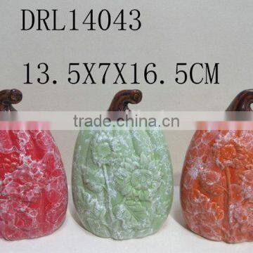 Holloween Flower Pattern on Ceramic Pumpkin Festive Decorations photo-6