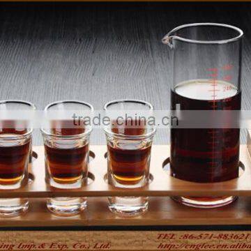 handmade beauty wooden bamboo glass cup shelf for decoration