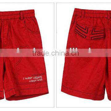 Red cotton boys ruffle shorts manufacturer Guangzhou