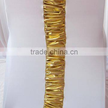 Spandex Chair Cover - Elegance Lycra Chair Cover With Metalic Pleat For Wedding Events photo-3