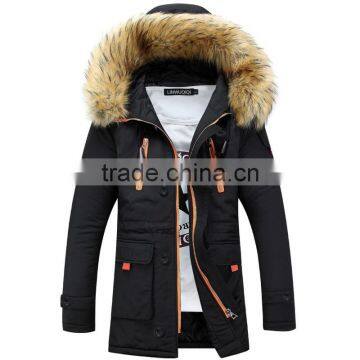 Custom Warm Fur-collar Jacket Cotton Padded Unisex Winter Parka Jacket photo-2