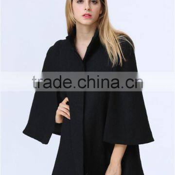 New Arrival Ladies Fashion Design Elegant Winter/Autumn Dolman Cape Coat for Women photo-3