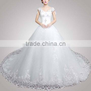 Stretchable Peter Pan Collar Luxury Of Bride Dress Reliable Supplier