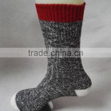 men thermal thin socks with melanged yarn double cylinder