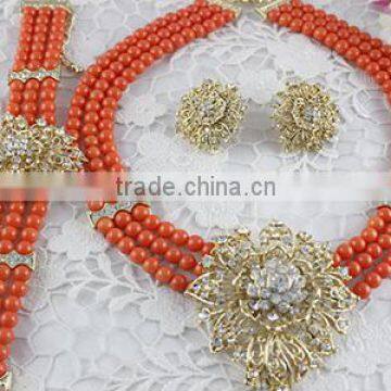 Promotional Custom Nigeria African Beads Jewelry Set BJ0005-1