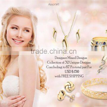 Combo Jewelry For USD $ 150 with Free Shipping Consist Of Designer Mixed Gold Plated Collection of 32 Unique Designs