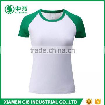 2017 New Design 200gsm Lycra Cotton Short Sleeve White T Shirt for Women photo-3