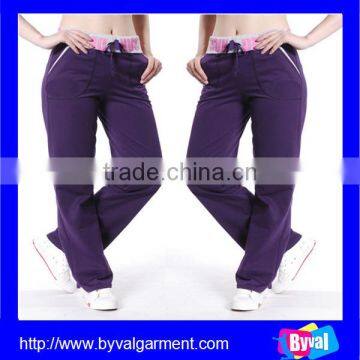 China maufacturer womens custom cotton plain drawstring sweat pants for wholesale
