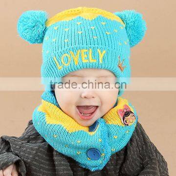 TC17001 Hot Sales Cute Baby Pom Pom Hat New Fashion Winter Warm Knitting Pattern Baby Beanie Hat photo-2