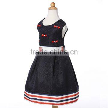 L98#hot Selling Children Frocks Baby Girls Dresses Party Wear Dress With Little Bowknot photo-3