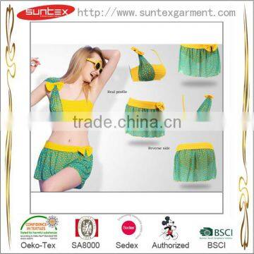 Custom sexy V silk glitter one pc swimwear lady sexy bikini manufacture