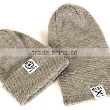 Custom Acrylic Beanies With Cuff Woven Label Slouch Custom Made Beanie photo-6